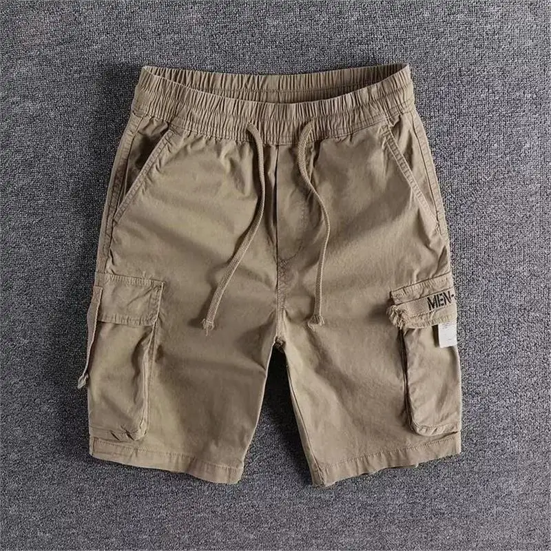 Retro Japanese Style Men's Casual Workwear Shorts Multi-Pocket Wear-Resistant Four-Tenths Five-Foot Loose Fit Summer Shorts