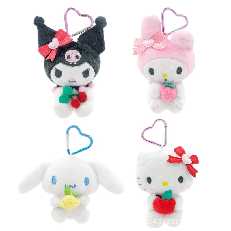 Sanrio Hello Kitty Kuromi mélodie cannelle jouets en peluche pendentif mignon jouets en peluche porte-clés Anime porte-clés anniversaire cadeau de noël