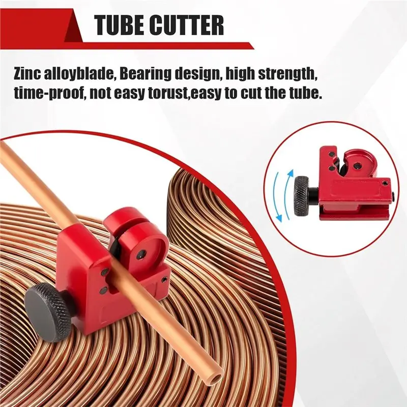 Набор инструментов для развальцовки YANA50I для тормозных магистралей с 5 адаптерами, угол 45 градусов, возможности двойного и одинарного развальцовки для латунных трубок,