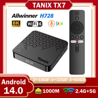 Original TANIX TX7 Smart TV BOX Allwinner H728 8K Android 14 Set Top Box Support 1000M LAN Wifi6 4G 64G 32G BT Media Player