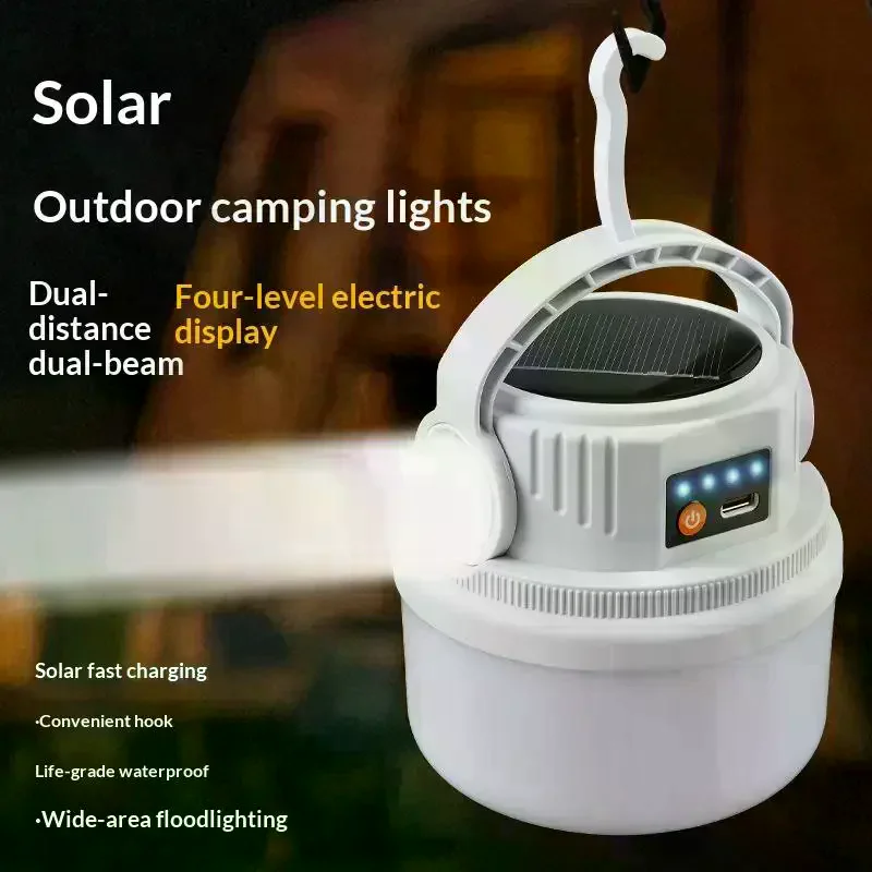 LED Light LED Solar Camping Light USB Rechargeable Ultra Bright Solar Camping Lights Multi Functional Waterproof 1PC