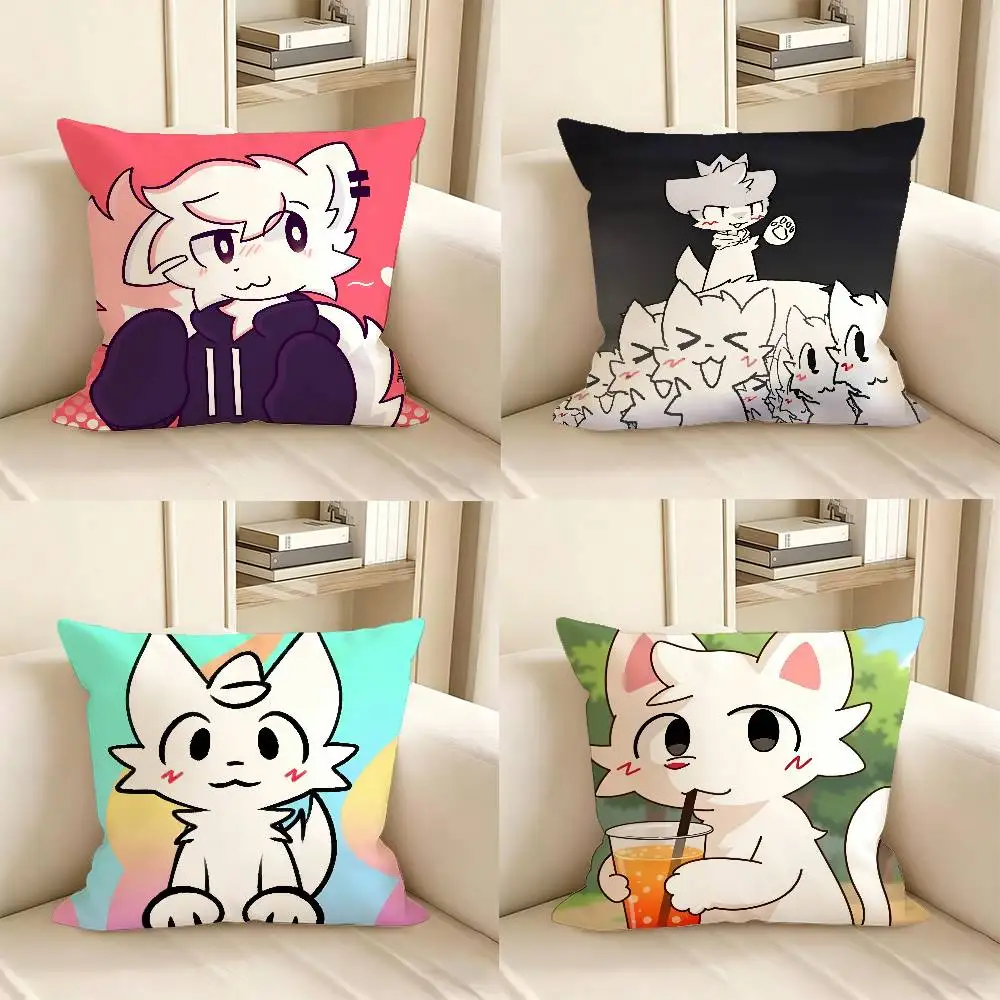 1pc Boykisser Silly Cat Cute Pillow Case Fashion Square Pillowcase Bedroom Sofa Room Ins Decoration Leisure
