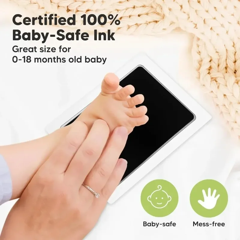 With photo frame Clean Touch Pad for Pet Handprints Inkless Infant Hand & Foot Stamp Safe for Pet and Babies Doesn’t Touch Skin