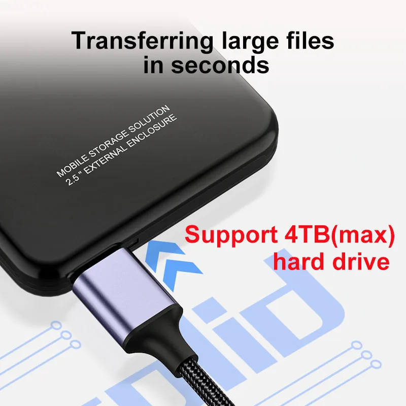 Type C USB 3.0 Type A to Micro B Cable Connector 5Gbps Data Cord for External Hard Drive 2 in 1 3A Charge for Samsung Note 3 S5
