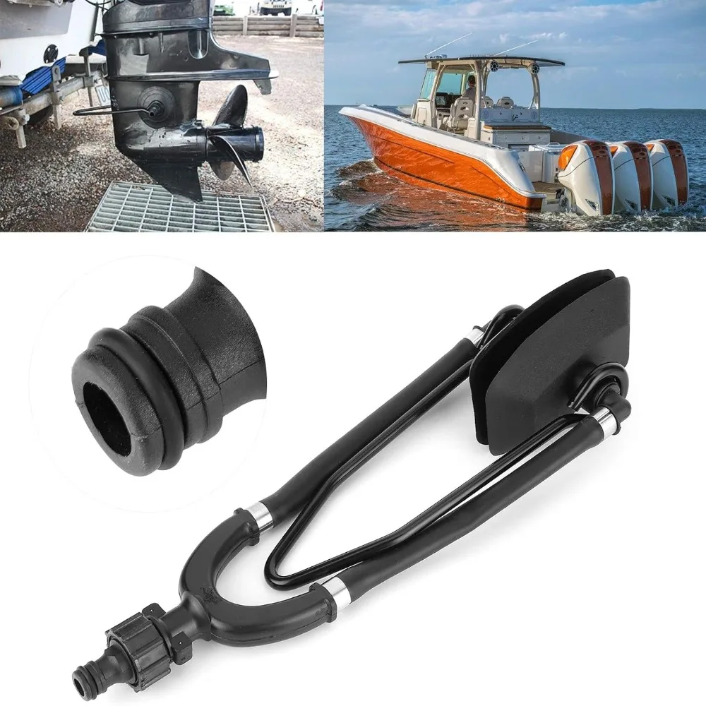 Dual Water Feed Outboard Motor Flusher ABS & Rubber Universal Rectangular Dual Feed Flusher Marine Flushing Accessory