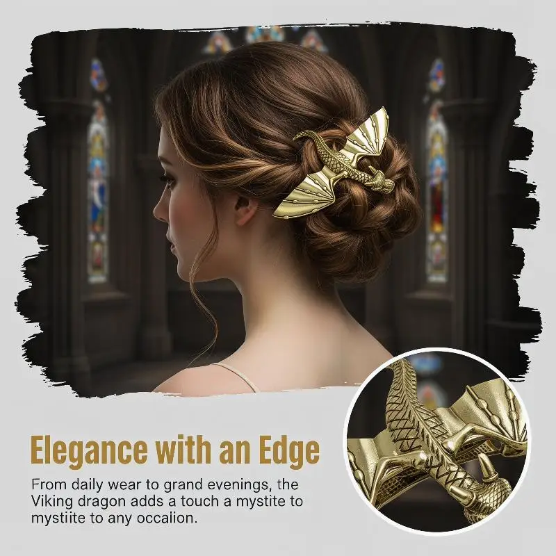 Women’s Vintage Viking Hairpin Elegant Nordic Dragon Design for Daily Wear