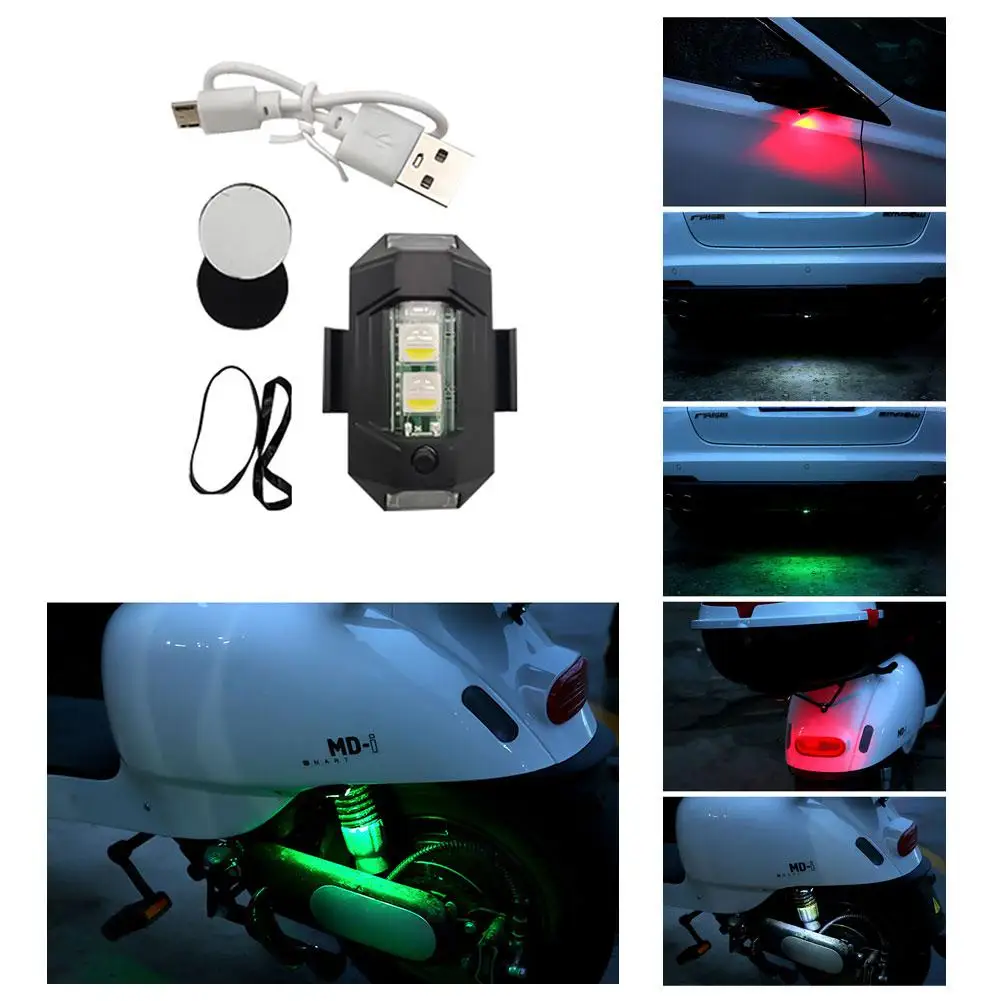 Multipurpose LED Motorcycle Warning Lights Mini USB Aircraft Turn Bike Indicator Flashing Signal Night Drone Light Strobe D9N2