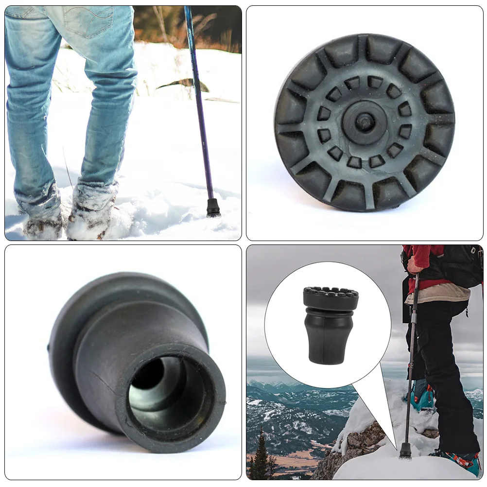 

4 Pcs Trekking Pole Cover Hiking Stick Tip Accessories Heavy Duty Cane Tips Replacement Walker
