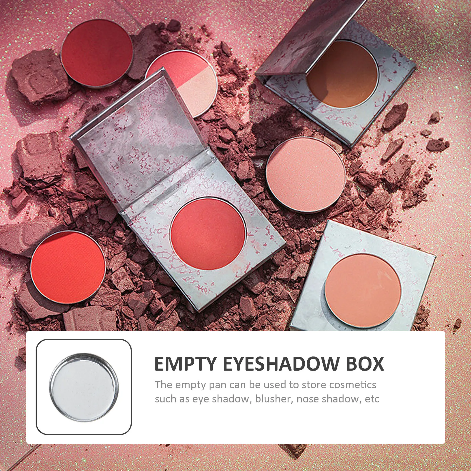 30Pcs Empty Eye Shadow Blusher Round Metal Pans Palette Accessories Makeup Storage Containers Portable