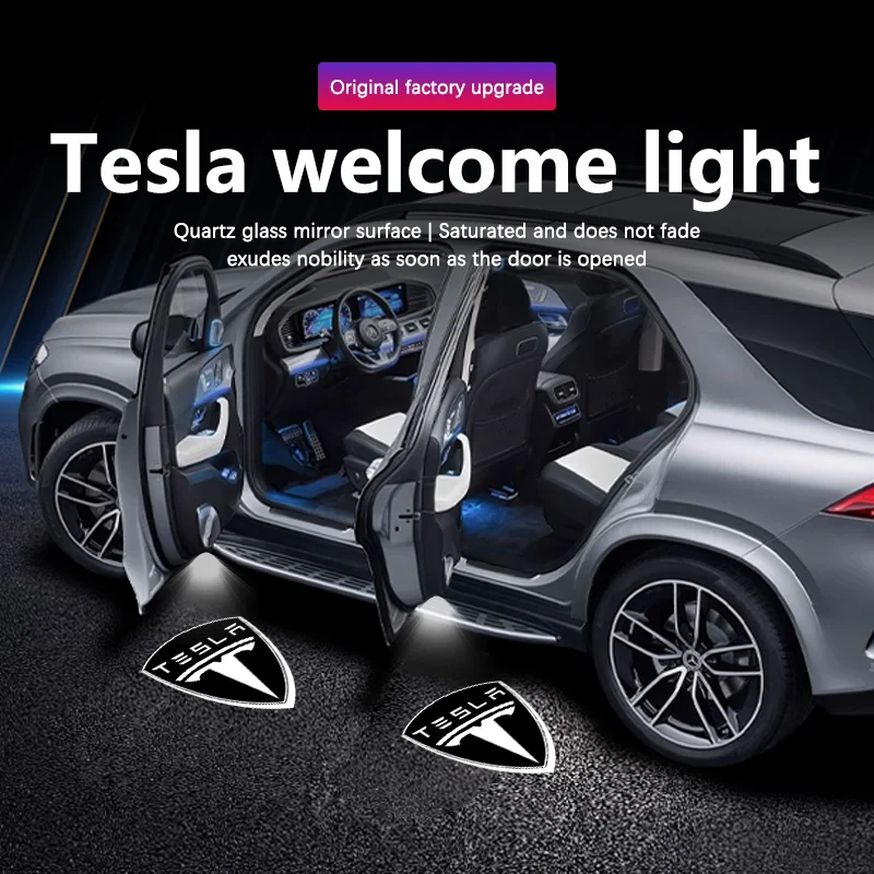 

Car Door HD LED Lamps Projector Courtesy Welcome Lights For Tesla Model 3 Model S Model X Model Y Accessories