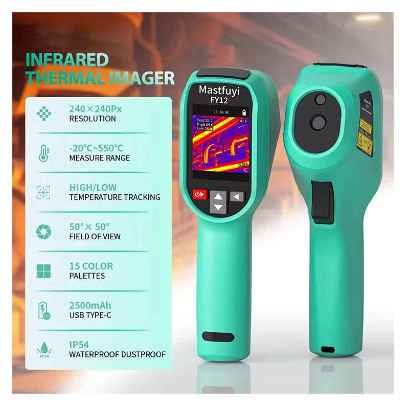 Non-contact Infrared Thermal Imager Data Logger 240x240 Resolution 2.4