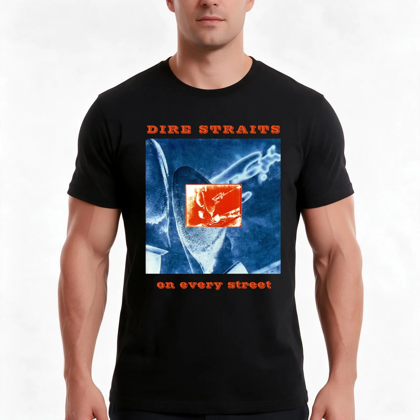 Dire Straits On Every Street T-Shirt, Summer Casual Cotton Tee, Oversized Streetwear Tops, Vintage Graphic Print, 100% Cotton