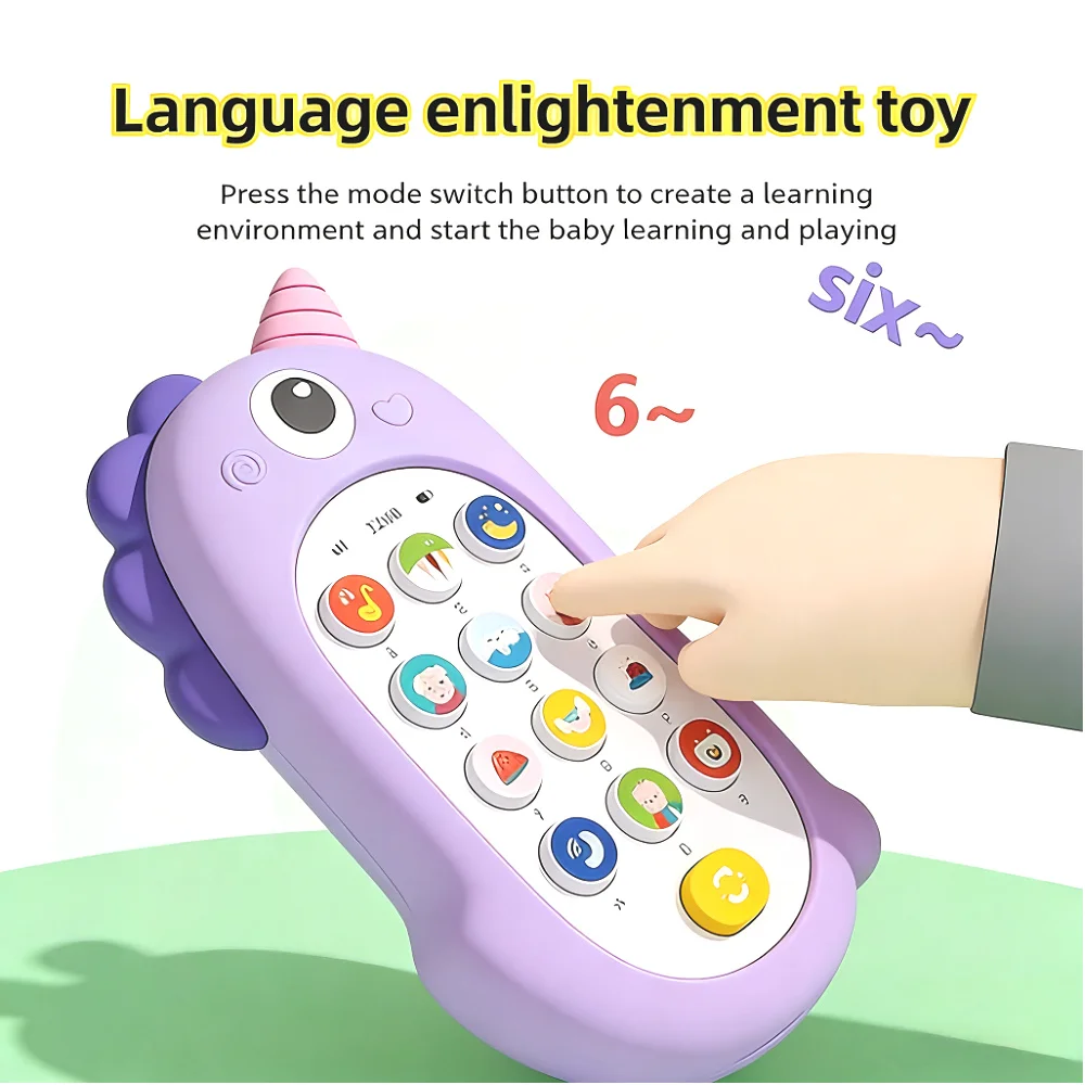 Unicorn Silicone Musical Baby Phone Toy for Toddlers 1-3, 13 Functions, 6-12M Babies, Educational Learning Developmental gift