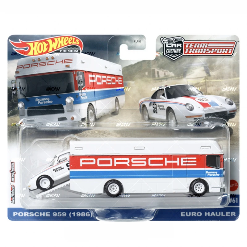 Original Hot Wheels Premium Car Culture Team Transport Toy for Boys 1/64 Diecast Fleet Street Speed Waze Porsche 959 (1986) Gift