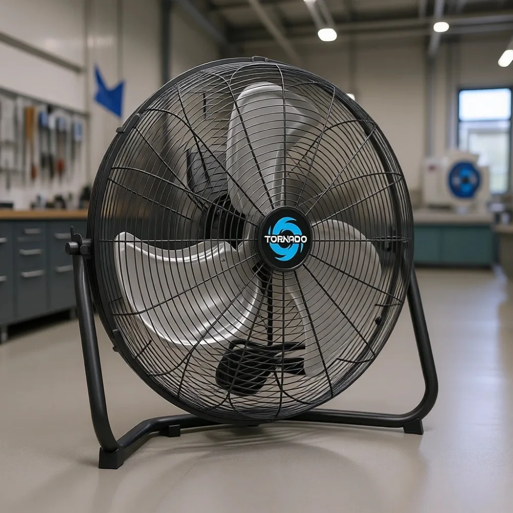 

18-дюймовый высокоскоростной промышленный напольный вентилятор с 3 скоростями, металлический, с регулируемым наклоном, кабель 6 футов, для коммерческого и домашнего использования