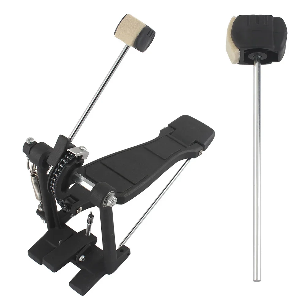 Drum Pedal Stainless Steel Shaft Felt Head Beater Hammer Mallet Kick Percussion Instrument Accessory Parts Jazz Drum