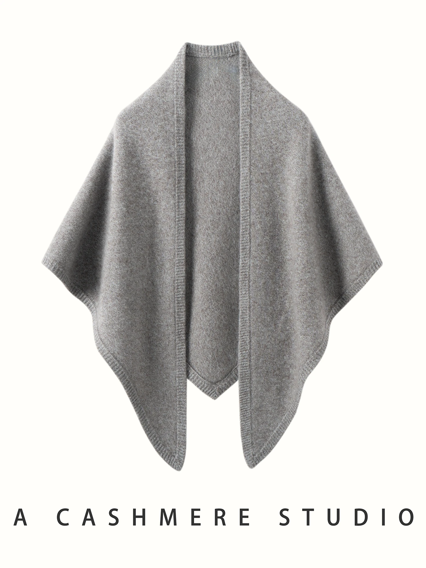 Women‘s 100% Cashmere Thick Shawl Autumn Winter Soft Triangular Shawl High Quality Cashmere Knitwear Wraps Scarf Top