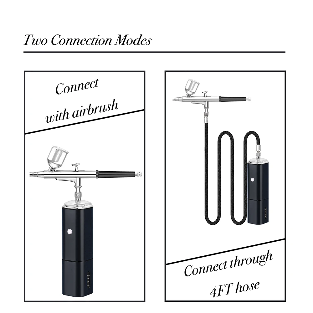 TM90-131 Portable Airbrush Compressor Type C Battery 0.3MM Needles Easy Use Nail Art Makeup Paint Spray Design