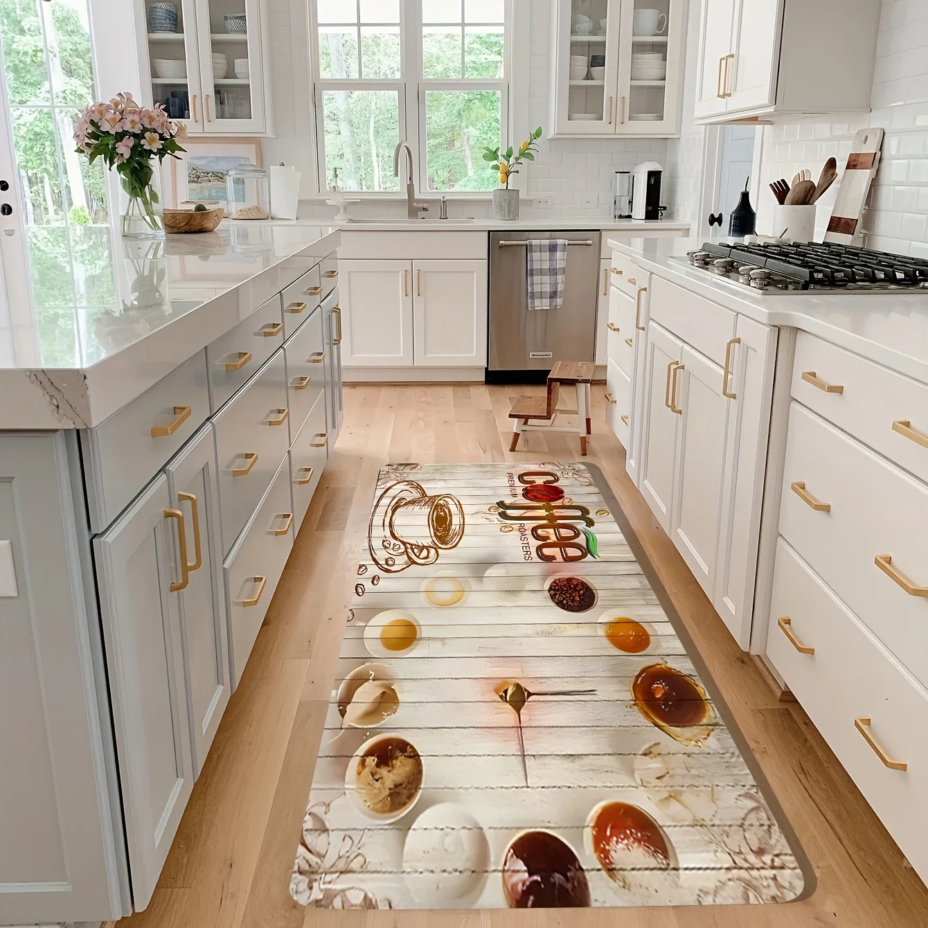 Commercial Kitchen Zones - Tappeto Rustico in Legno con Motivo