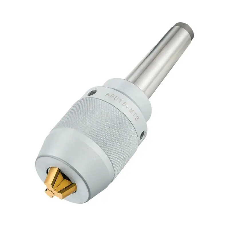 CNC Integrated Self Tightening Three Jaw Drill Chuck MT2 MT3 MT4 MT5 Straight Handle C20 C25 C32 R8 Tool Holder APU13 APU16