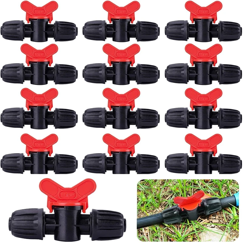 4 Pcs Garden Hose Joint Capillary Lock Through Valve Botany Irrigation System Hose Fitting Valve Micro Spray Connector