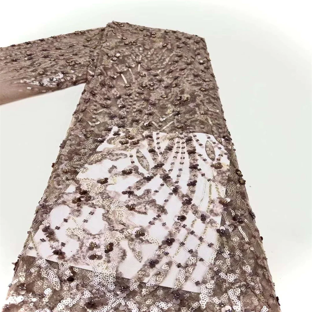 Latest African Luxury Groom Velvet Lace Fabric Guipure Fabric 2024 High Quality Lace Embroidery Mesh Fabric 5 Yards For Women