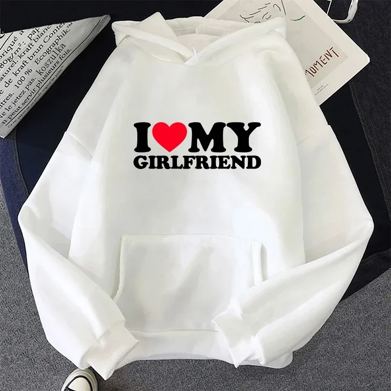 Couple Love Print Hoodie, 2025 Hot Sale Loose Casual Sweatshirt for Men Women