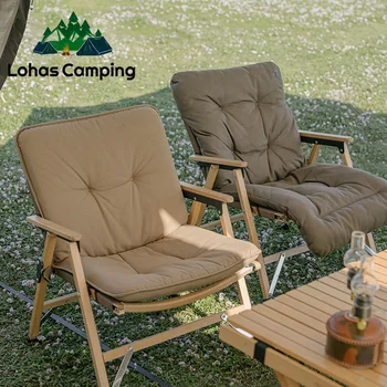 Lohascamping 캠핑 따뜻한 의자 쿠션 패드, 싱글 더블 휴식 의자 커버, 편안한 가열 의자 쿠션, 6cm 두께