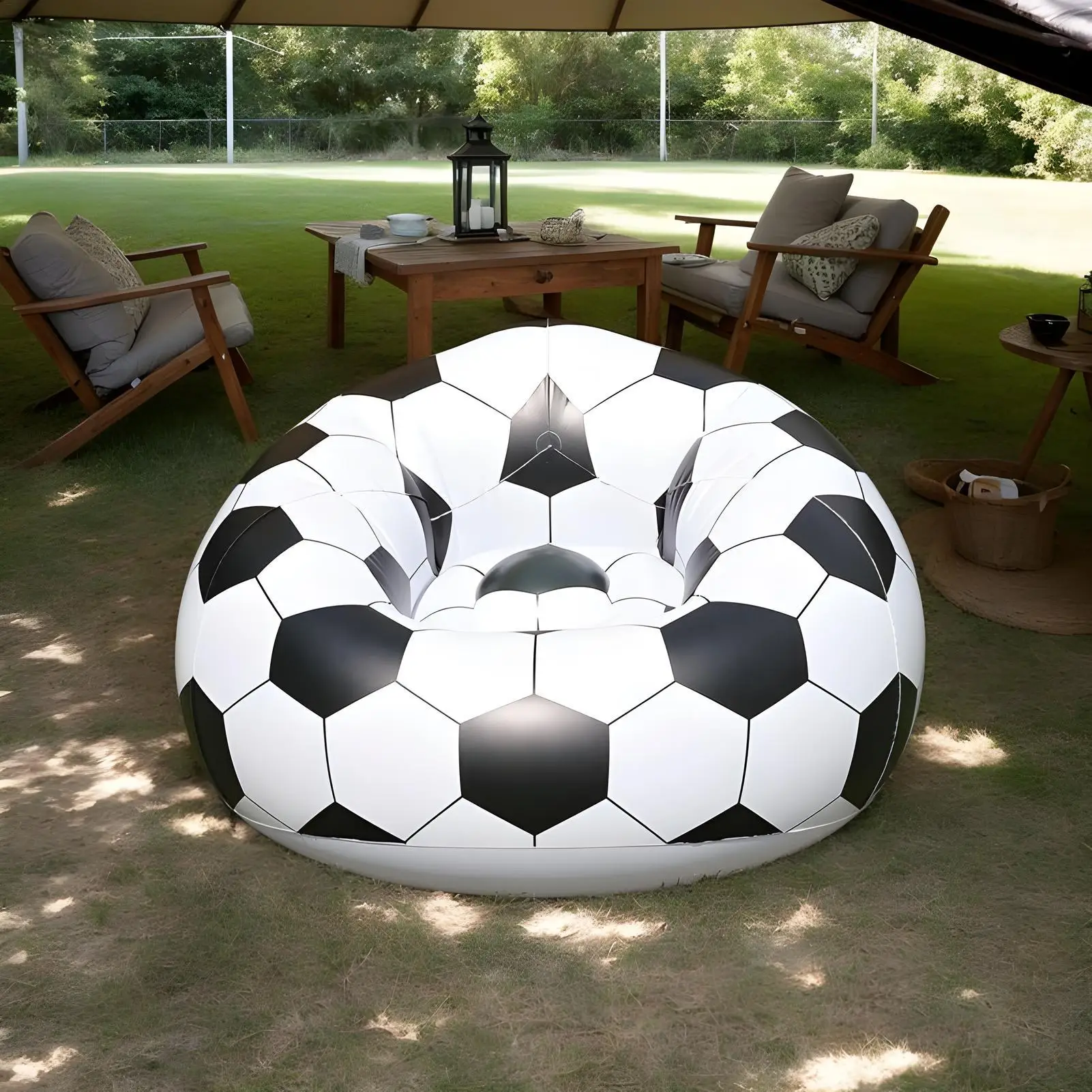

Inflatable Football Sofa Lazy Sofa Inflatable Football Bean Bag Sofa Lounger Chair Thickened Durable for Traveling Camping
