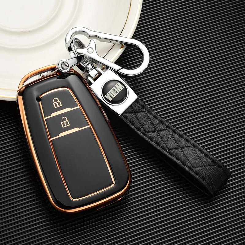 For Toyota Camry Corolla Avalon Rav4 Highlander Wildlander Car Key Case Shell Keychain Keyring Key Protector Car Accessories