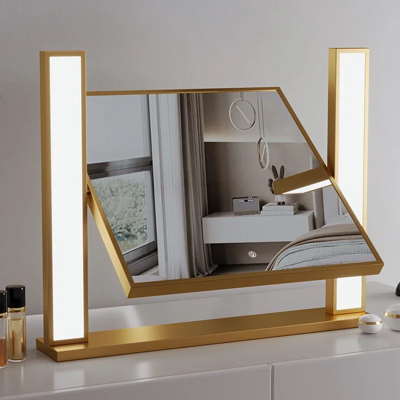 High definition ultra-white intelligent voice makeup mirror with lamp desktop vanity mirror led master bedroom high-end large