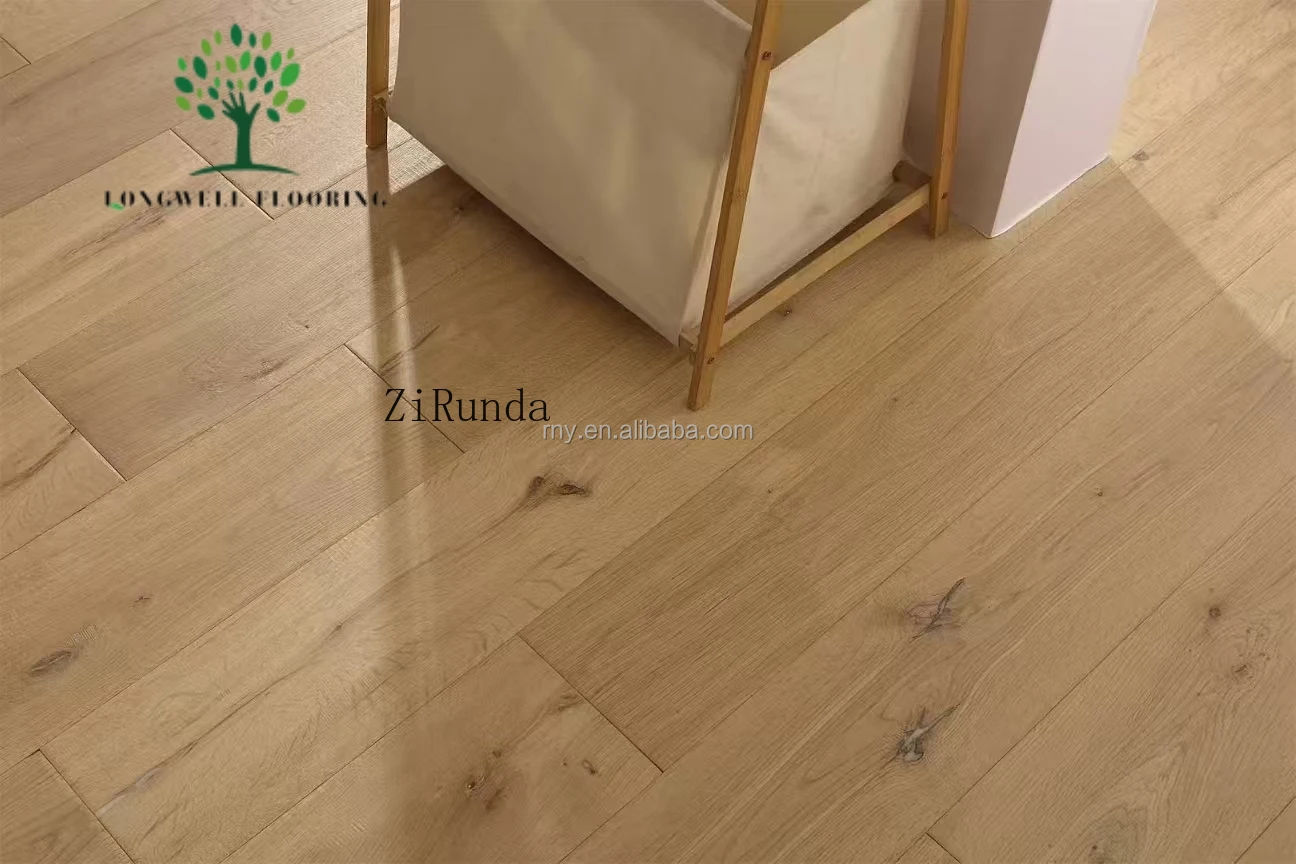 نسخة مخصصة أرضية خشبية من خشب البلوط على الطراز الريفي العريض الأوروبي