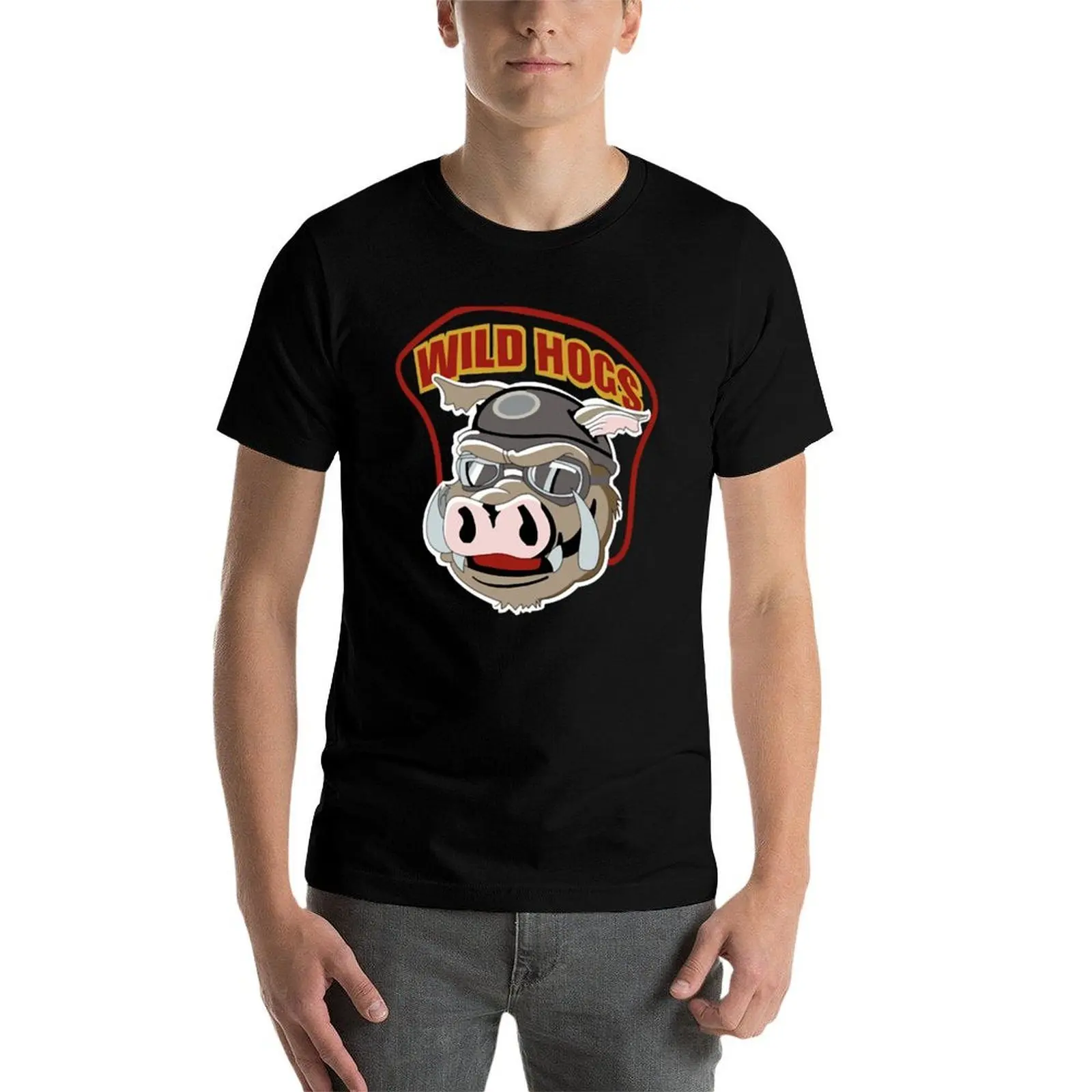 تي شيرت Wild Hogs Logo تي شيرت رجالي جرافيك تي شيرت رجالي عالي الجودة ماركة فاخرة تي شيرت