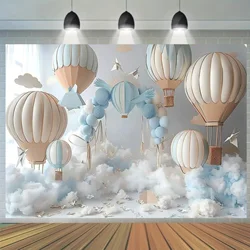 Hot air balloon with origami crane photography Background Birthday party Bath party cake smash choice