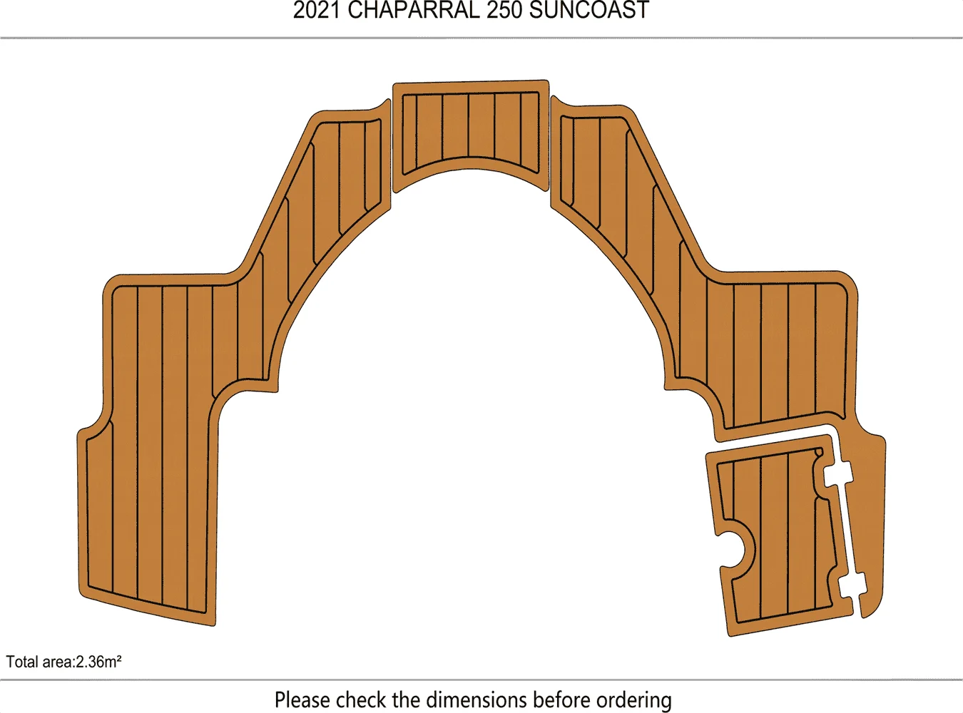 

2021 CHAPARRAL 250 SUNCOAST Swim platform 1/4"6mm EVA foam faux mat floor
