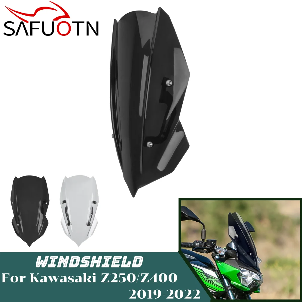 Z250 z400 Windschutz scheibe Windschutz scheibe für kawasaki z 2019 2015-2018 Motorrad Windabweiser Schild mit Halterung Zubehör