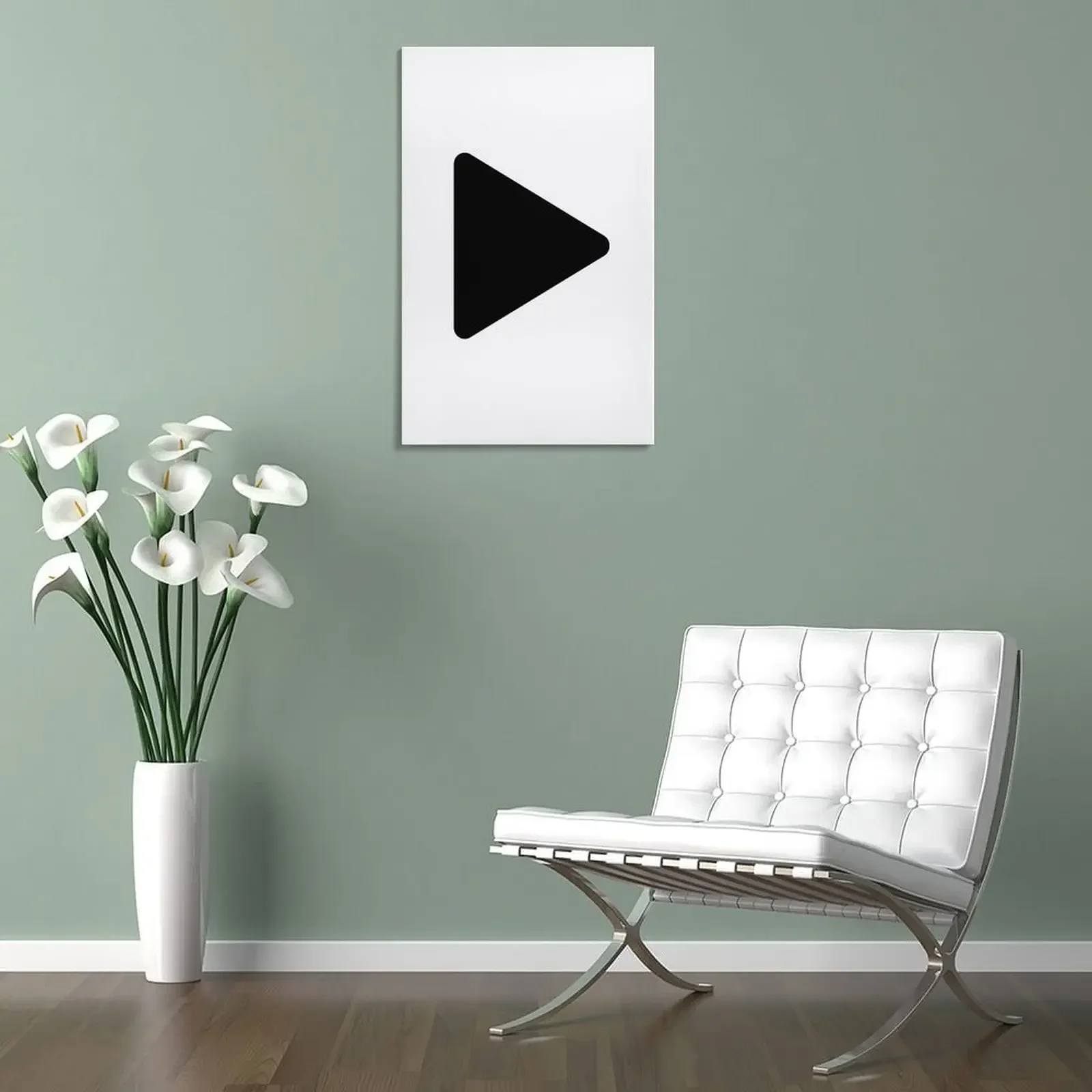 Black Play Button Of Music Player For Music Lover home Decor Canvas Painting Wall posters japanese room decor anime poster