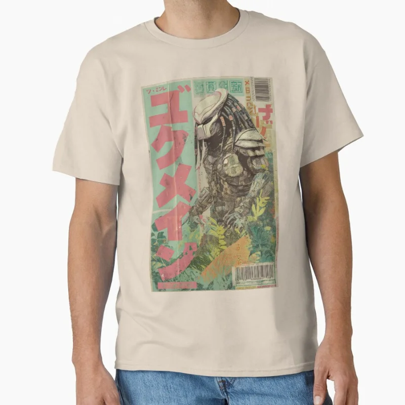 

Predator Vintage Japanese Poster 80s sci fi Vintage Horro Movie Alien Monster gift T shirt for man Large size Tops S-6XL clothes