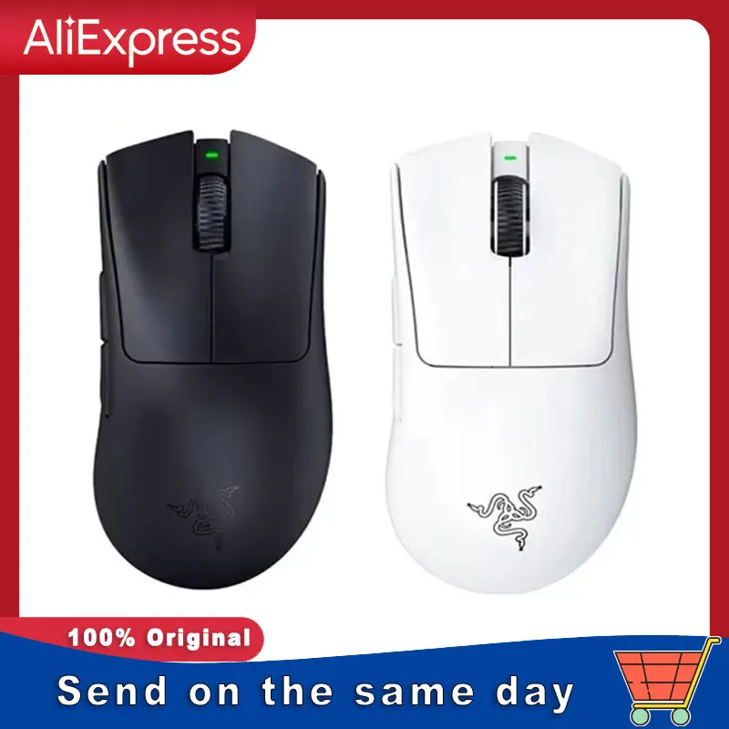 Razer DeathAdder V3 Pro Mouse Focus Pro 30K Optical Sensor HyperSpeed Wireless - 5 Programmable Buttons 90 Hr Battery