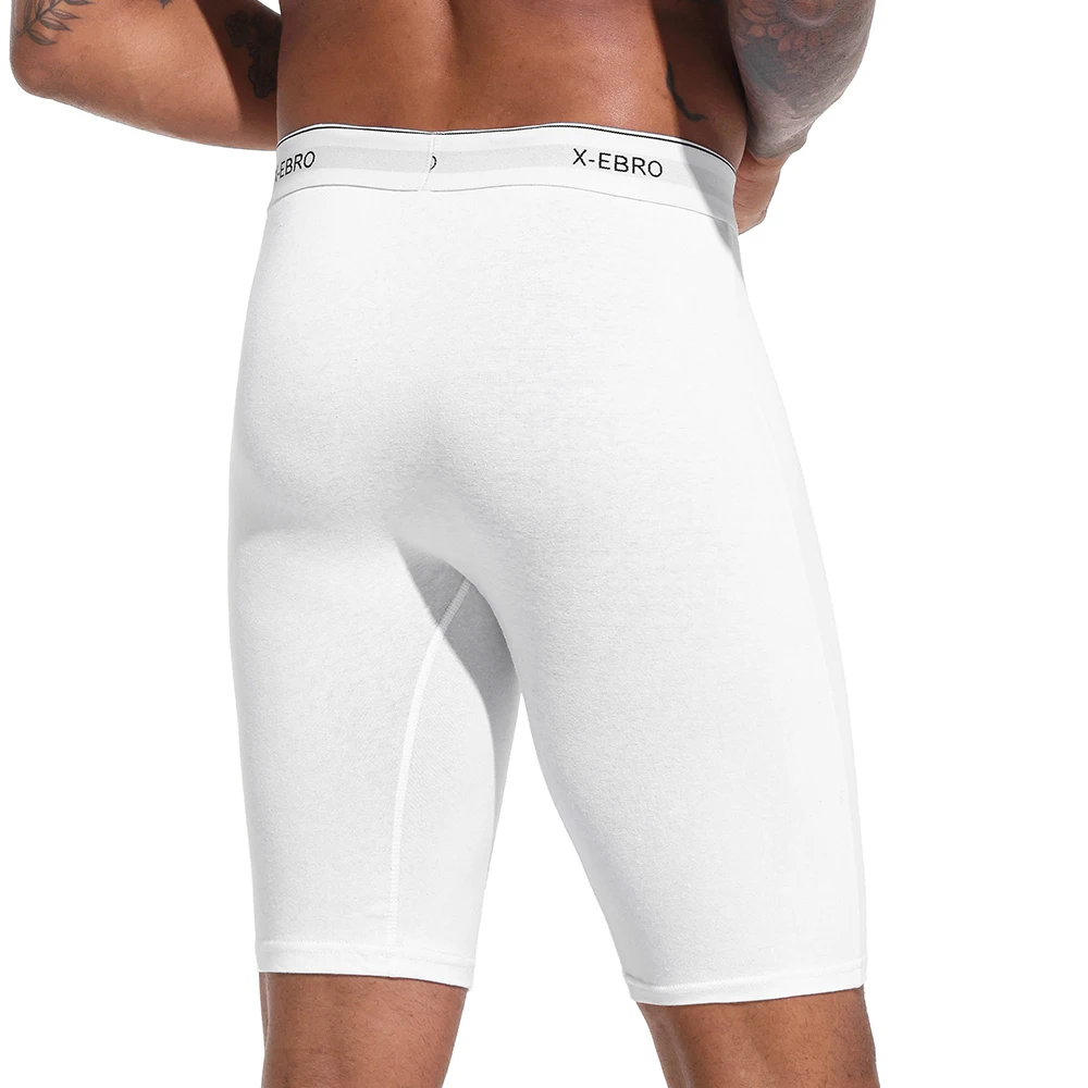 4 unidades de calzoncillos tipo bóxer de algodón blanco para hombre, de pierna larga, ropa interior masculina, bragas de alta calidad, cómodos y con un ajuste perfecto.