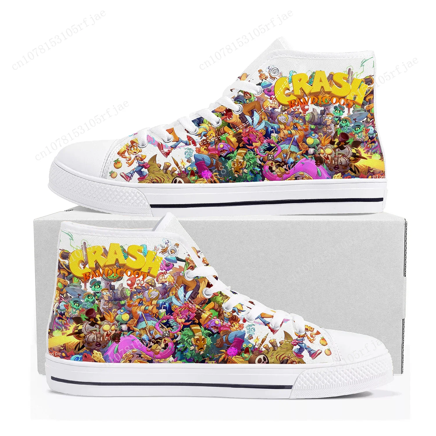 

Crash Bandicoot High Top Sneakers Cartoon Game Mens Womens Teenager High Quality Canvas Shoes Casual Fashion Tailor Made Sneaker