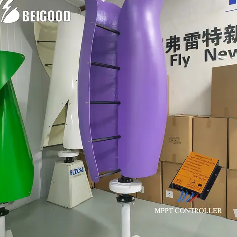 풍력 터빈 무료 에너지 풍차 3kw 6kw 12v 24v 48v MPPT 컨트롤러 충전기가있는 수직 축 영구 자기 부상 풍력 터빈