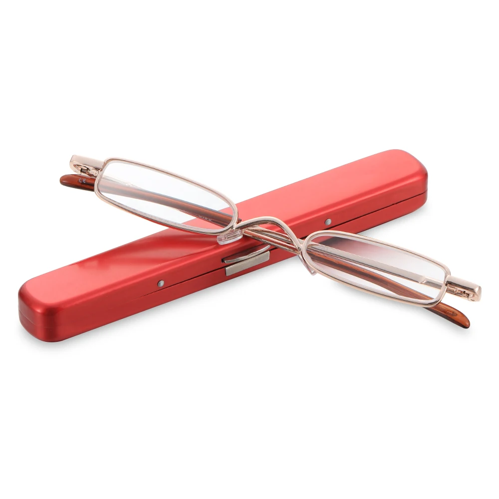 

Elderly Mini Portable Metal Frame Eyewear Vision Care Resin Lens Reading Glasses