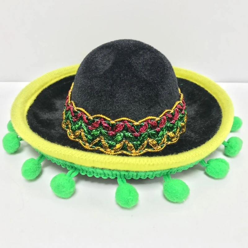 652F Mexikaner Festival Party Kopfbedeckung Sombrero Stirnband Mini MexicanCap Headhoops