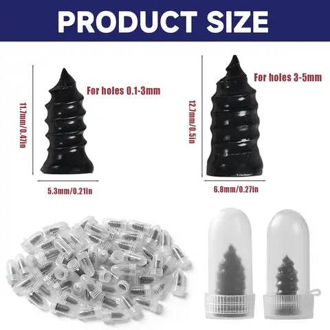 Spiral Tire Repair Plugs Rubber Screw Nails Puncture Patch Kit Quick Fix for Car Motorcycle Bike Vacuum Tires Tubeless
