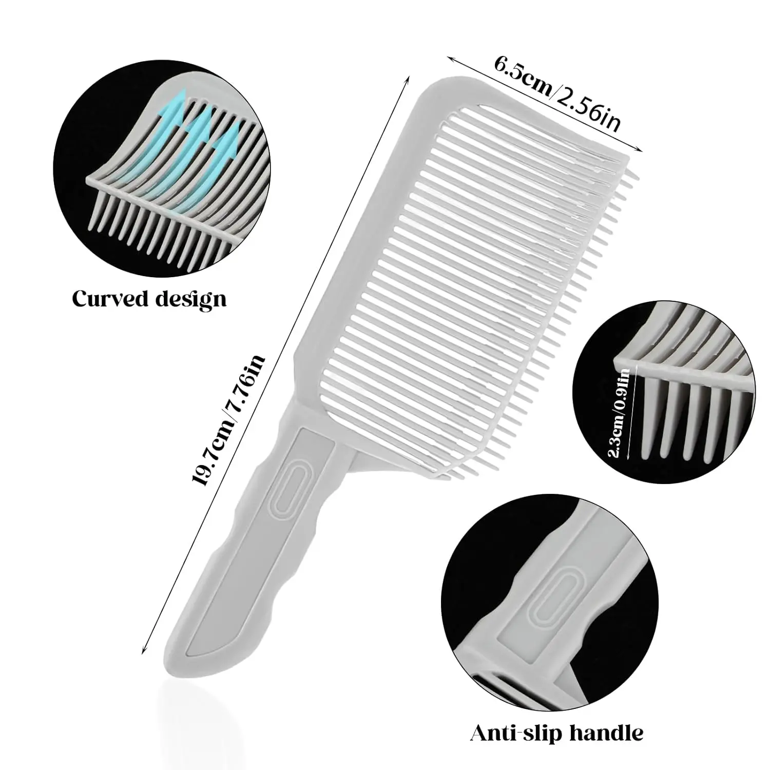 Barber Hair Cutting Comb para homens, Blending Fading Flat Top, corte de cabelo, Stying Comb, acessórios de cabeleireiro, 1 Pc, 2 Pcs, 3Pcs