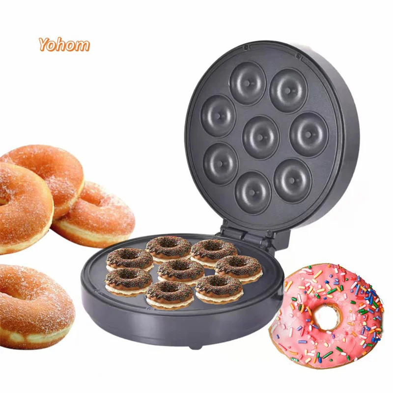 

Commercial Non Stick Waffle Doughnut Baking Machine 8 Grids Egg Sweet Wheat Circle Donut Maker Sandwich Cake Breakfast Machines