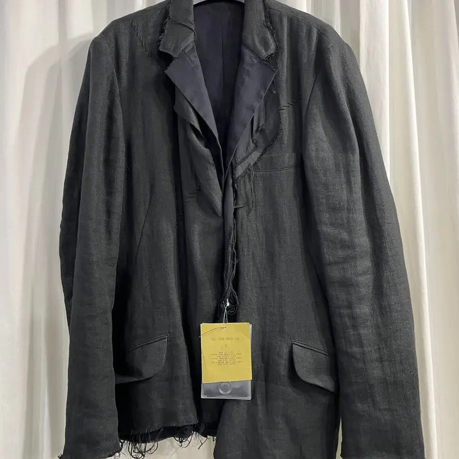TOP-YAMAMOTO ® Men's and Women's Matching Linen Jacket - Dark Gray Loose and High-Quality Comfortable Casual Suit
