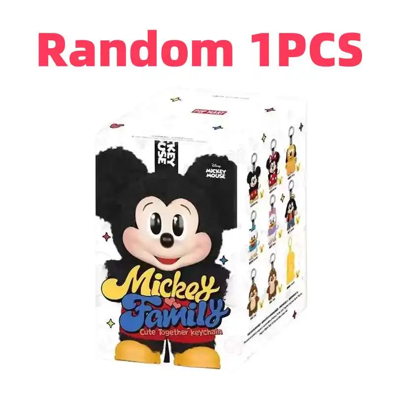 Echte Mickey Family Cute Together Sleutelhanger Serie Blind Box Model Decoratie Anime Figuur Collectible Desktop Vrienden Geschenken