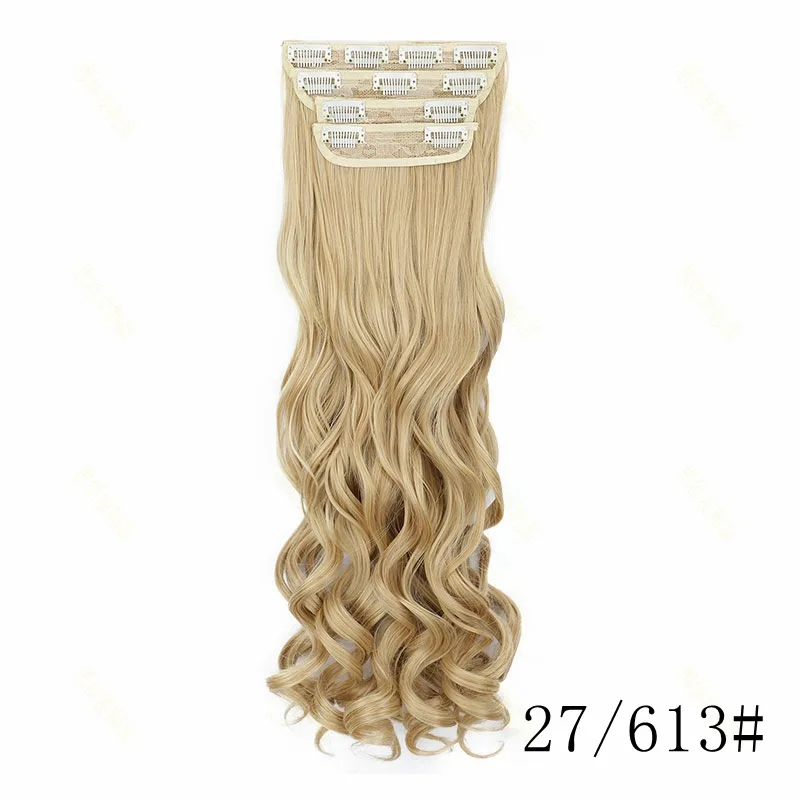 4PCS Clip in Hair Extensions Synthetic Retro Wavy Ponytail 20 Inch Princess Curly Hair Tail Natural Blends Well False Hairpieces